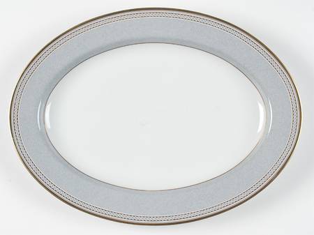 Spindle Gray 14" Oval Serving Platter