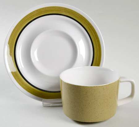 Spanish Moss Flat Cup & Saucer Set
