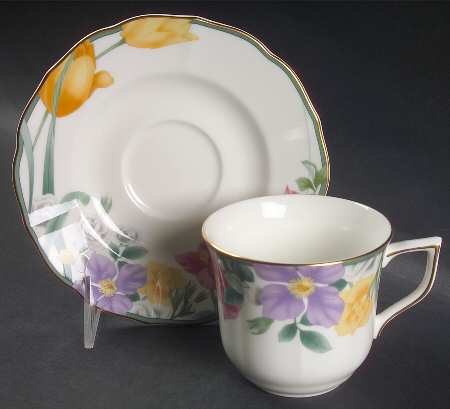 Spring Serenade Flat Cup & Saucer Set