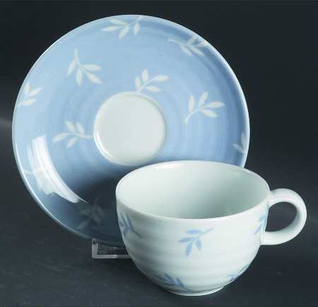 Spring Sky Flat Cup & Saucer Set