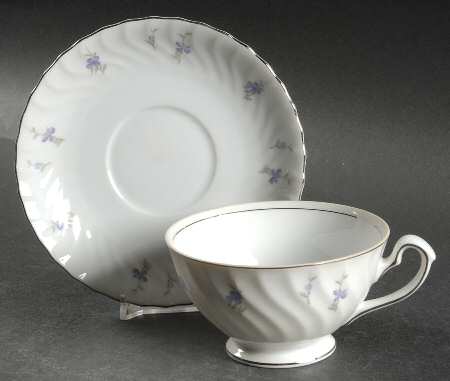 Spring Violet Footed Cup & Saucer Set
