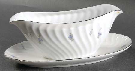 Spring Violet Gravy Boat with Attached Underplate