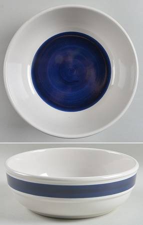 Square Dance Blue 9" Round Vegetable Bowl