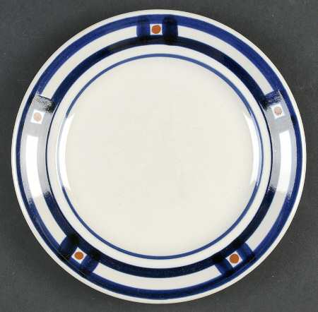 Square Dance Blue Salad Plate