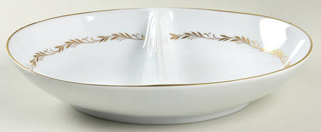 Stanton 10" Oval Divided Vegetable Bowl