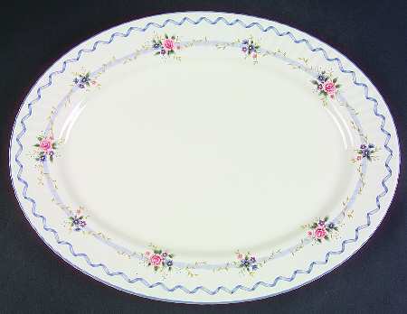 Stratford Blue 14" Oval Serving Platter