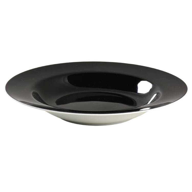 Step Black White Rim Soup Bowl