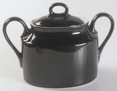 Step Black White Sugar Bowl & Lid