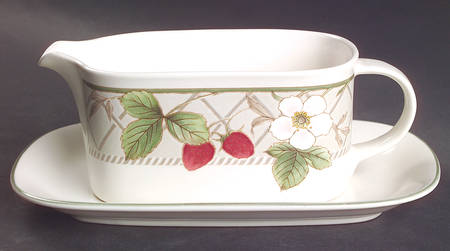 Strawberry Fair Gravy Boat & Underplate (Relish/Butter)