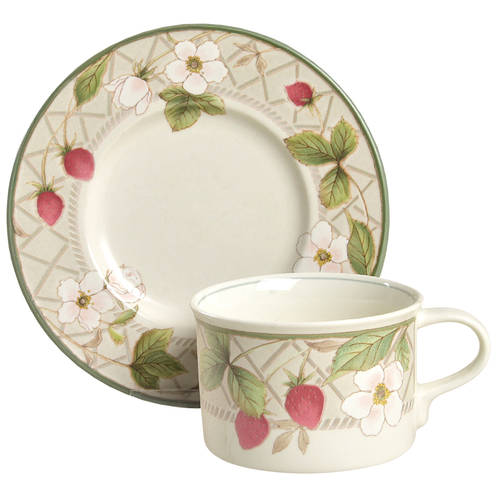 Strawberry Fair Flat Cup & Saucer Set by Mikasa