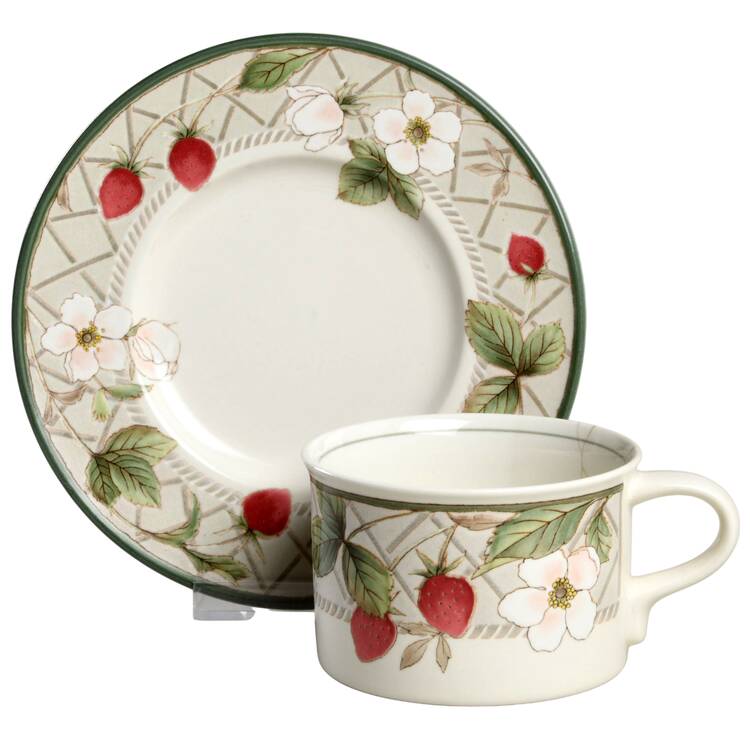 Strawberry Fair Flat Cup & Saucer Set