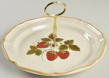 Strawberry Festival Round Serving Plate with Center Handle (Dp) Hc