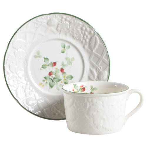 Strawberry Lane Flat Cup & Saucer Set