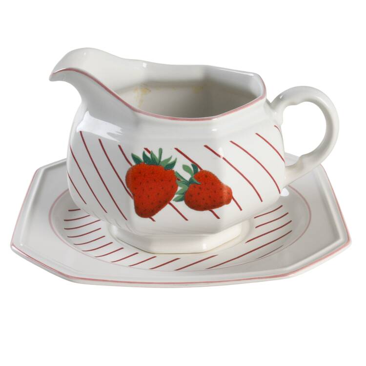 Strawberries Gravy Boat & Underplate