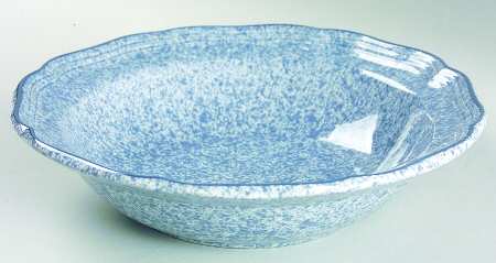 Stone Works Light Blue Rim Fruit/Dessert (Sauce) Bowl