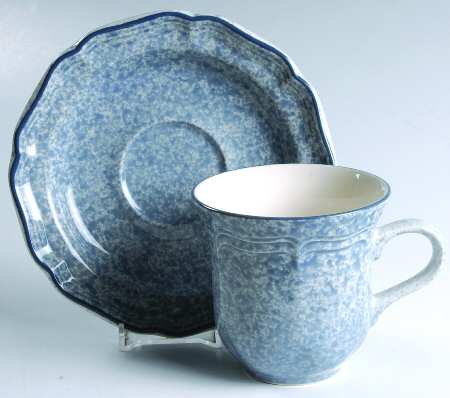 Stone Works Light Blue Flat Cup & Saucer Set
