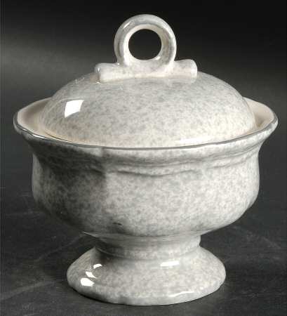 Stone Works Gray Sugar Bowl & Lid