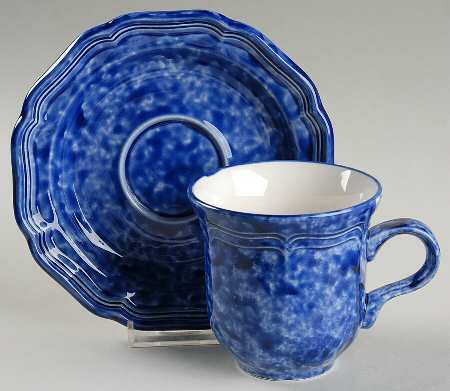Sundown Blue Flat Cup & Saucer Set