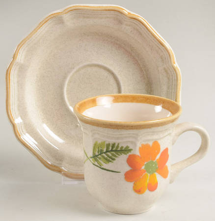 Summer Garden Flat Cup & Saucer Set