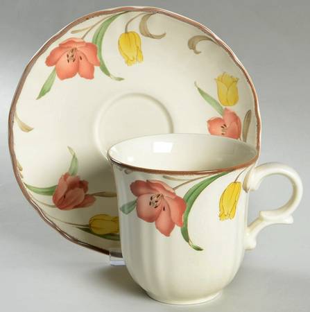 Summer Medley Flat Cup & Saucer Set
