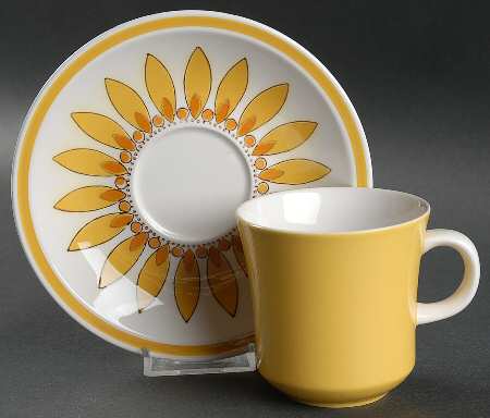Sunburst Flat Cup & Saucer Set