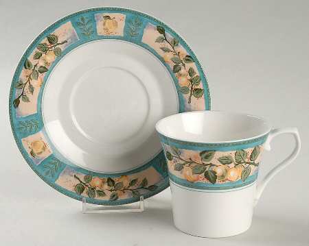 Sunshine Orchard Flat Cup & Saucer Set