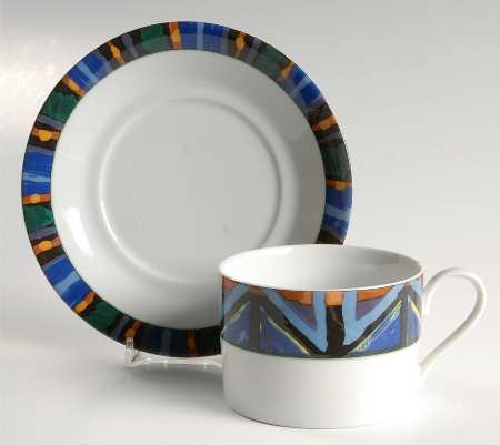 Sunshine Parade Flat Cup & Saucer Set