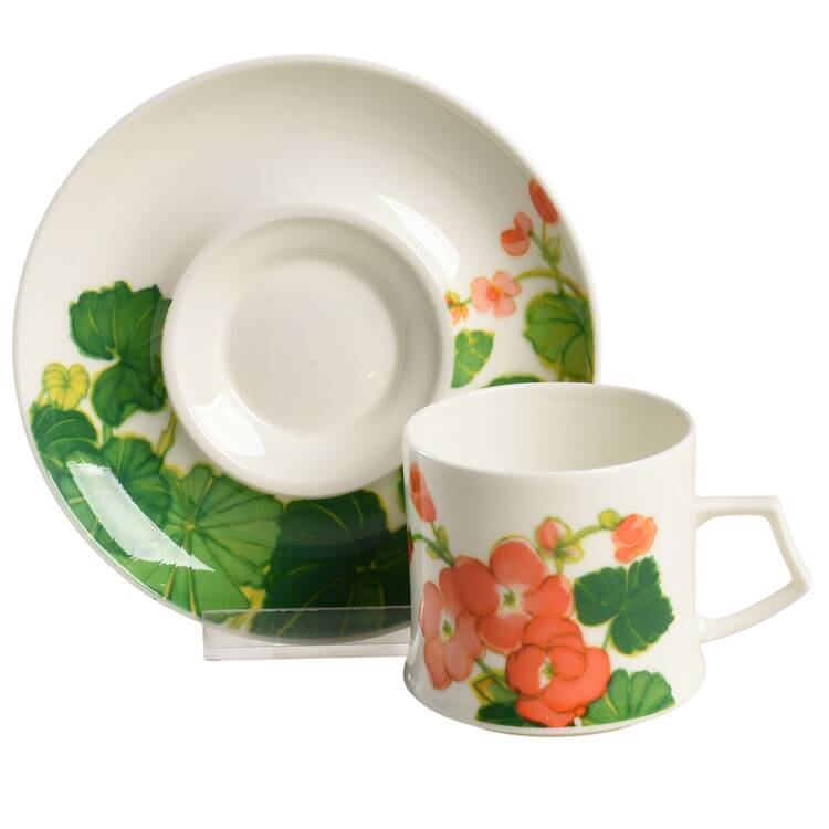 Sunny Window Flat Demitasse Cup & Saucer Set