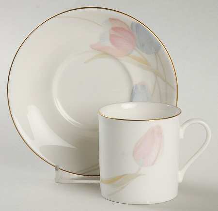 Swiss Garden Flat Demitasse Cup & Saucer Set