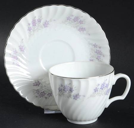Sweet Violet Flat Cup & Saucer Set