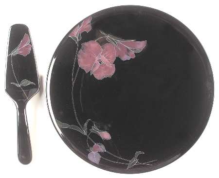 Tango Cake Plate & Solid Ceramic Server Set (No Box)