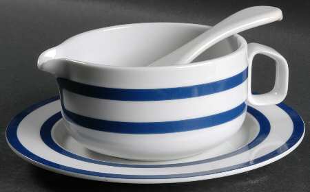Tangent Blue Gravy Boat & Underplate