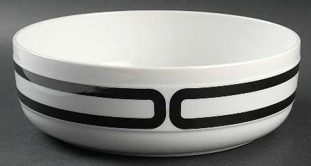 Tangent Black 9" Round Vegetable Bowl