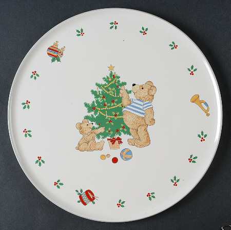 Teddy's Christmas Cake Plate