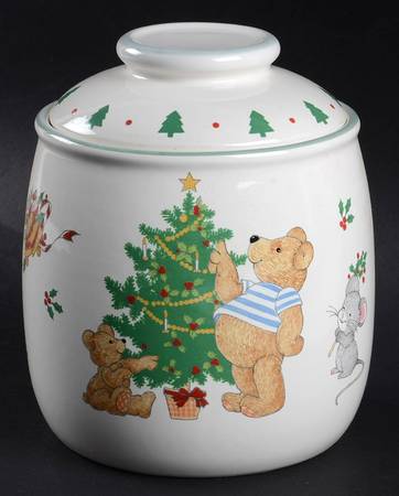Teddy's Christmas Medium Canister & Lid