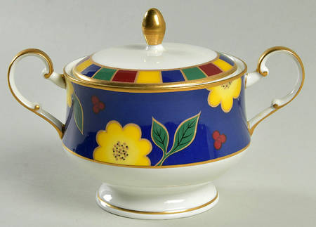 Tea Ceremony Cobalt Blue Sugar Bowl & Lid