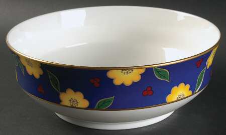 Tea Ceremony Cobalt Blue 9" Round Vegetable Bowl