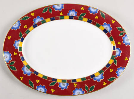 Tea Ceremony Persian Red 14" Oval Serving Platter