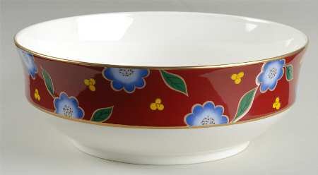 Tea Ceremony Persian Red 9" Round Vegetable Bowl