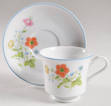 Tea Garden Footed Cup & Saucer Set