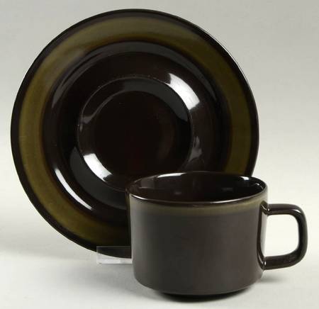 Terrazo Green Flat Cup & Saucer Set