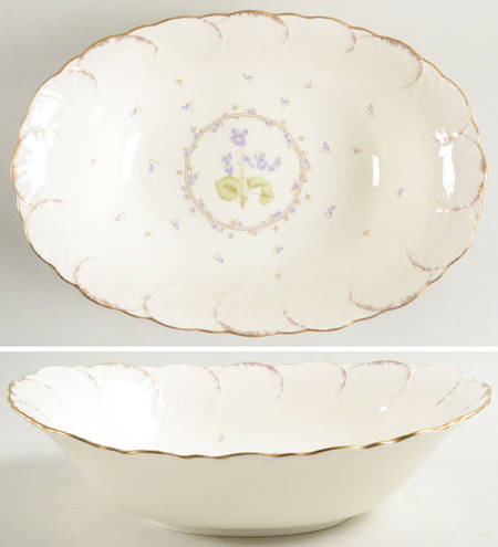 Tender Violets 10" Oval Vegetable Bowl