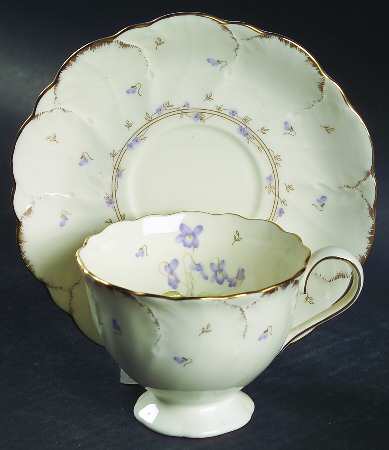 Tender Violets Footed Cup & Saucer Set