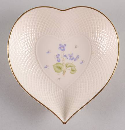 Tender Violets Heart Shaped Dish