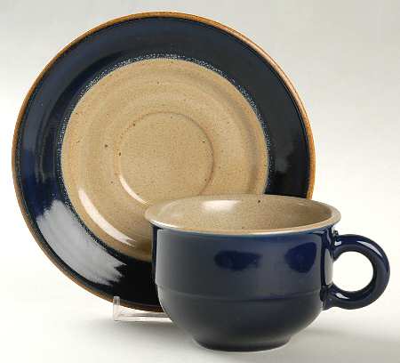 True Blue Flat Cup & Saucer Set