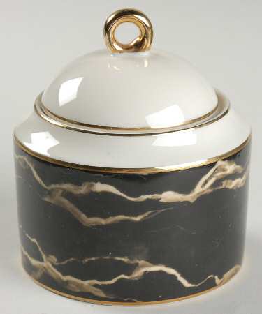 Travertine Black Sugar Bowl & Lid