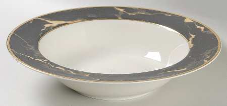 Travertine Black 10" Round Vegetable Bowl
