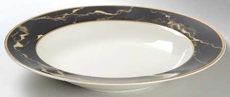 Travertine Black Rim Soup Bowl