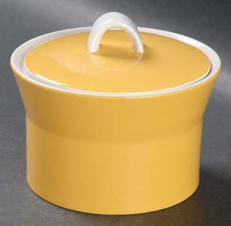 Trellis Yellow Sugar Bowl & Lid