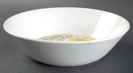 Trellis Yellow 8" Round Vegetable Bowl